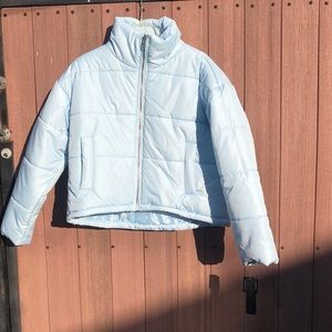 Baby blue pufffer jacket